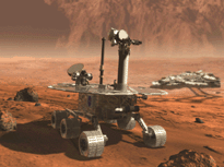 Mars 2003 Rover. Computer graphic courtesy of NASA